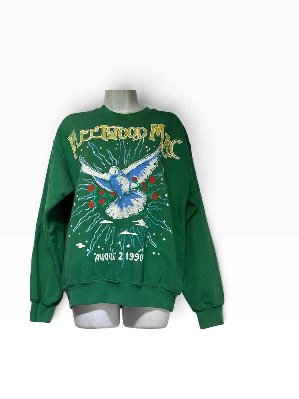 Daydreamer Fleetwood Mac Dove BF Crew Green Size XS Oversized